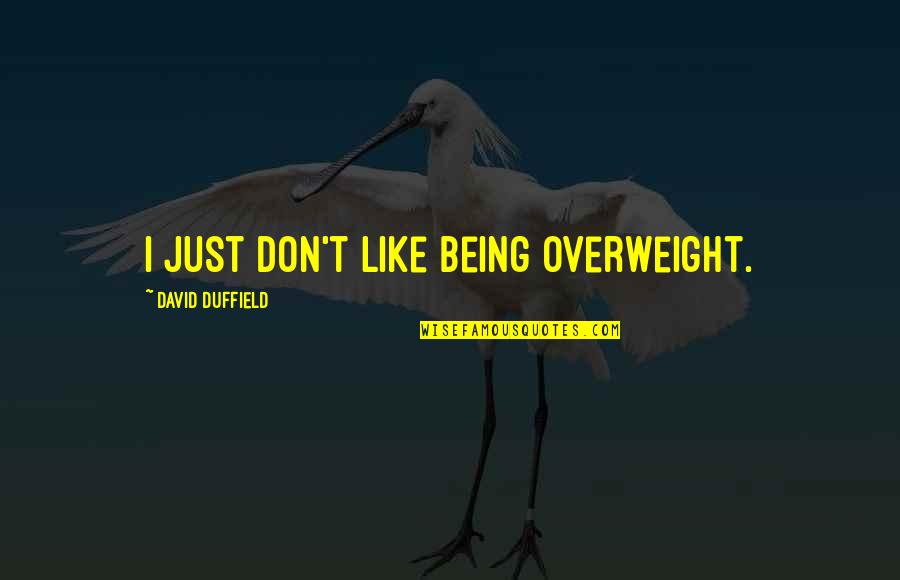 Euterpe Quotes By David Duffield: I just don't like being overweight.