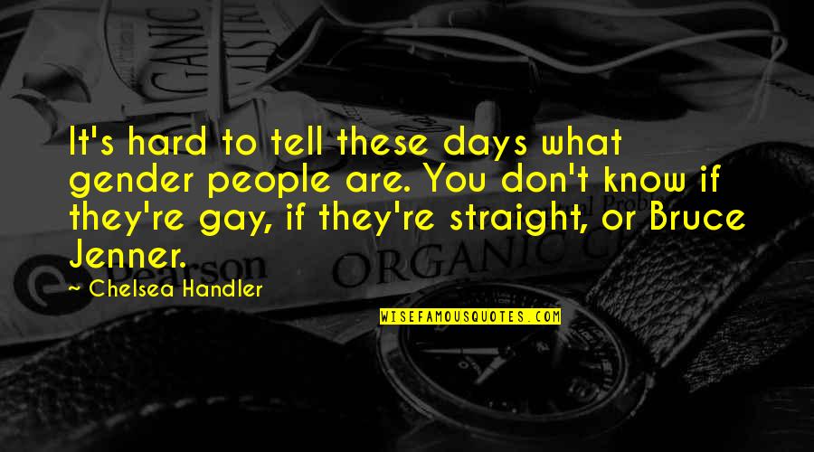 Evadav Quotes By Chelsea Handler: It's hard to tell these days what gender