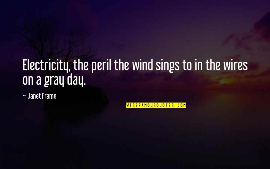 Evade Synonyms Quotes By Janet Frame: Electricity, the peril the wind sings to in