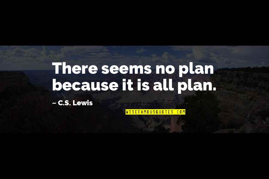 Evaluative Language Quotes By C.S. Lewis: There seems no plan because it is all