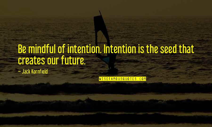 Evan Peters Famous Quotes By Jack Kornfield: Be mindful of intention. Intention is the seed