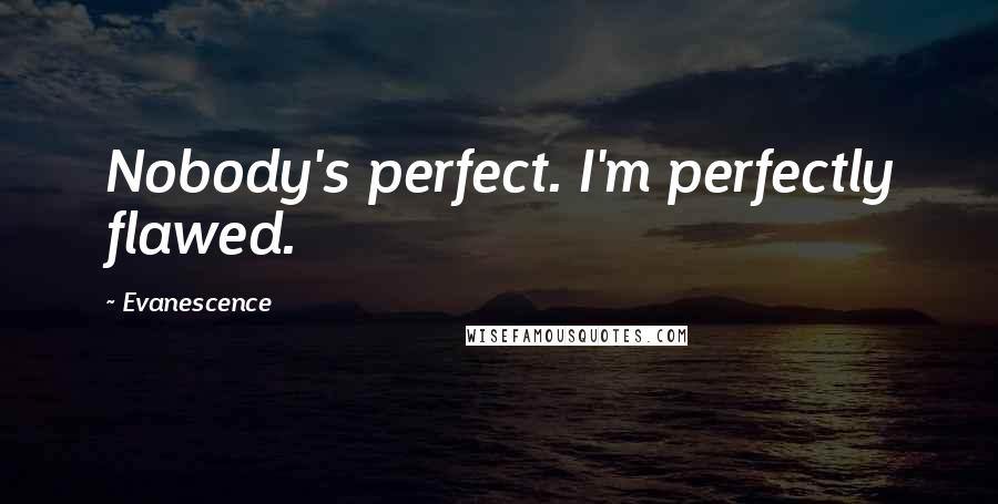 Evanescence quotes: Nobody's perfect. I'm perfectly flawed.