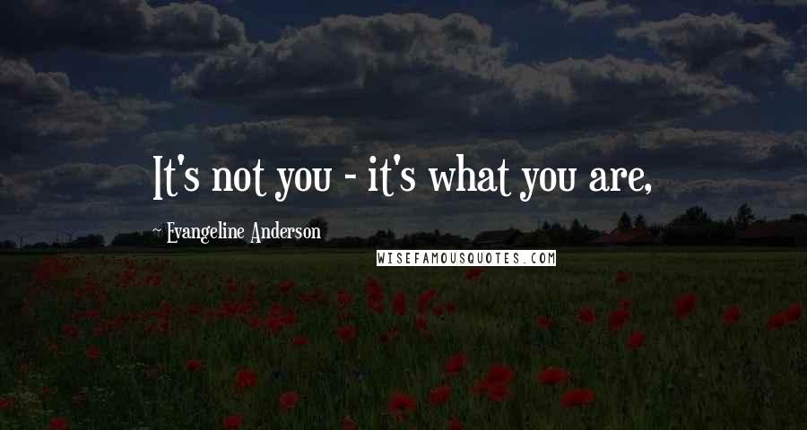 Evangeline Anderson quotes: It's not you - it's what you are,