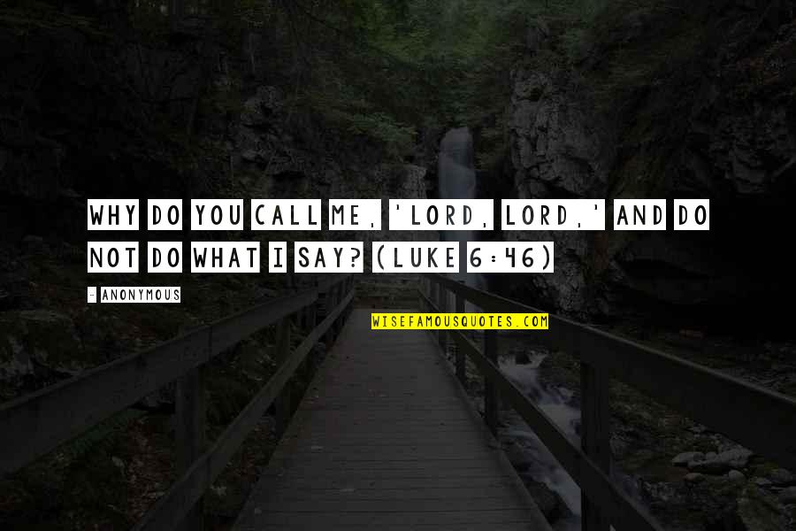 Evangelism Quotes By Anonymous: Why do you call Me, 'Lord, Lord,' and