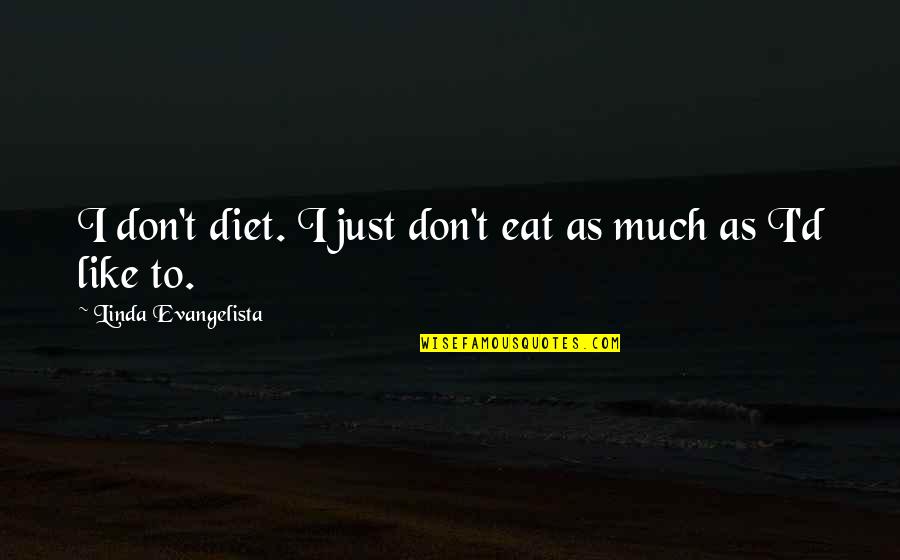 Evangelista Quotes By Linda Evangelista: I don't diet. I just don't eat as