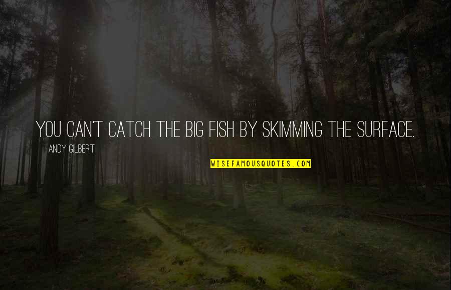 Evangelists Quotes By Andy Gilbert: You can't catch the big fish by skimming