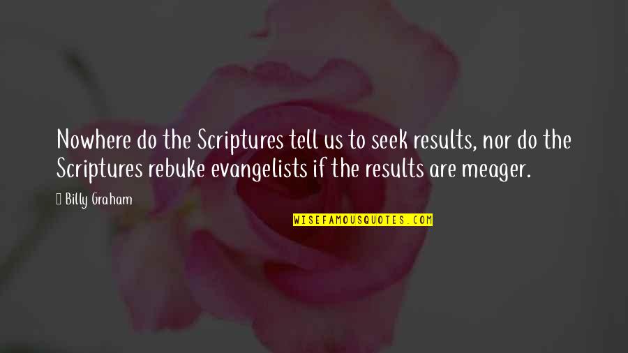 Evangelists Quotes By Billy Graham: Nowhere do the Scriptures tell us to seek