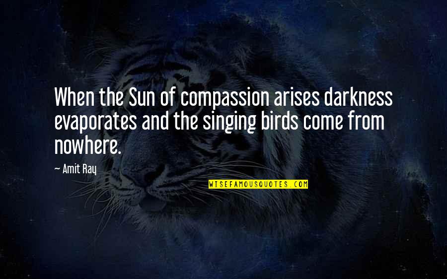 Evaporates Quotes By Amit Ray: When the Sun of compassion arises darkness evaporates