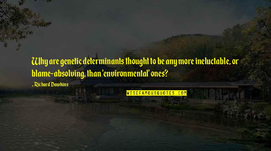 Evasiva Significado Quotes By Richard Dawkins: Why are genetic determinants thought to be any