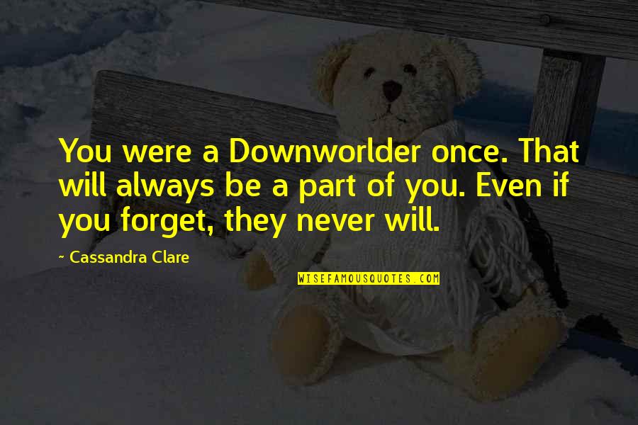 Eve Ensler I Am An Emotional Creature Quotes By Cassandra Clare: You were a Downworlder once. That will always