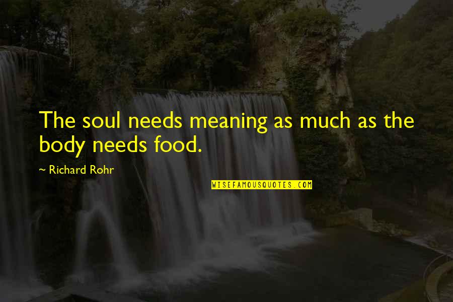 Eve The Medium Quotes By Richard Rohr: The soul needs meaning as much as the Eve The Medium Quotes By Richard Rohr: The soul needs meaning as much as the