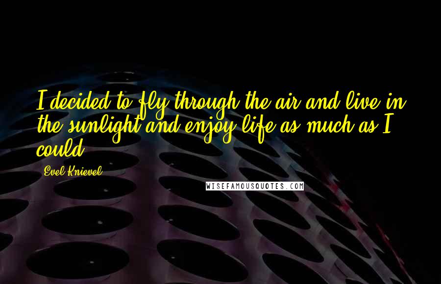 Evel Knievel quotes: I decided to fly through the air and live in the sunlight and enjoy life as much as I could.