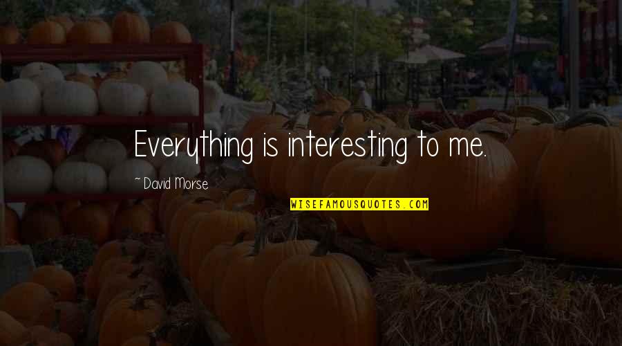 Evelines Decision Quotes By David Morse: Everything is interesting to me.