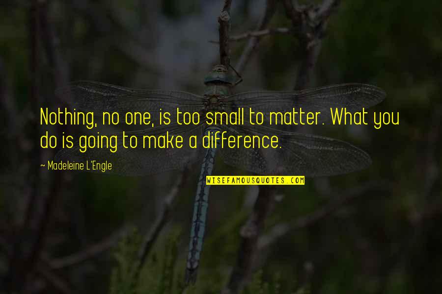 Evelyn Boyd Quotes By Madeleine L'Engle: Nothing, no one, is too small to matter.
