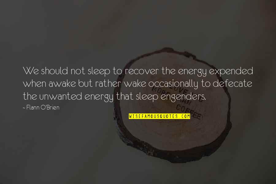 Evelyn Celia Quotes By Flann O'Brien: We should not sleep to recover the energy