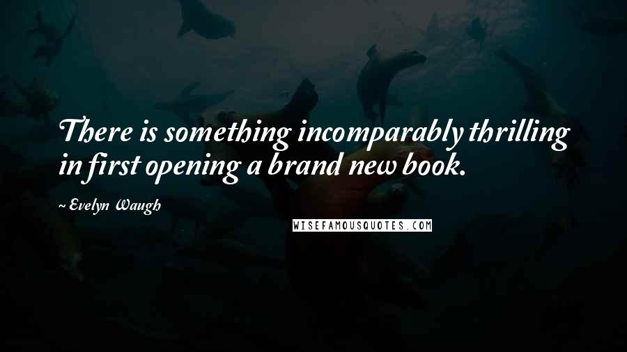 Evelyn Waugh quotes: There is something incomparably thrilling in first opening a brand new book.
