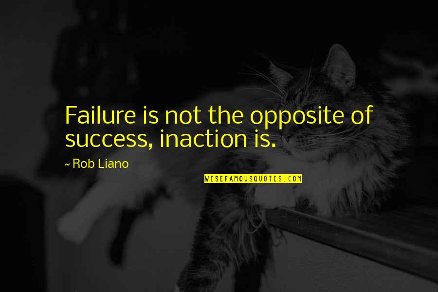 Even If You Fail Quotes By Rob Liano: Failure is not the opposite of success, inaction