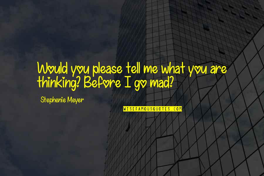 Even If Your Mad At Me Quotes By Stephenie Meyer: Would you please tell me what you are