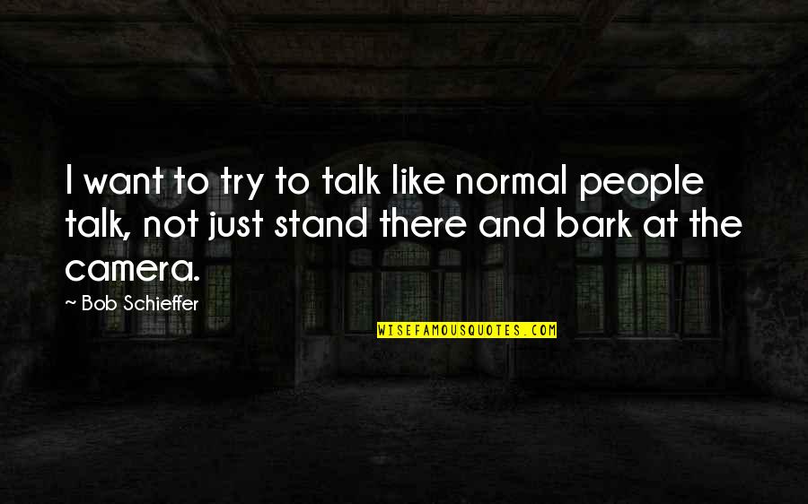 Even If Your Not Ok Stand Talk Quotes By Bob Schieffer: I want to try to talk like normal