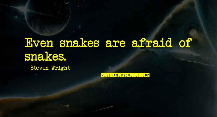 Even Steven Quotes By Steven Wright: Even snakes are afraid of snakes.