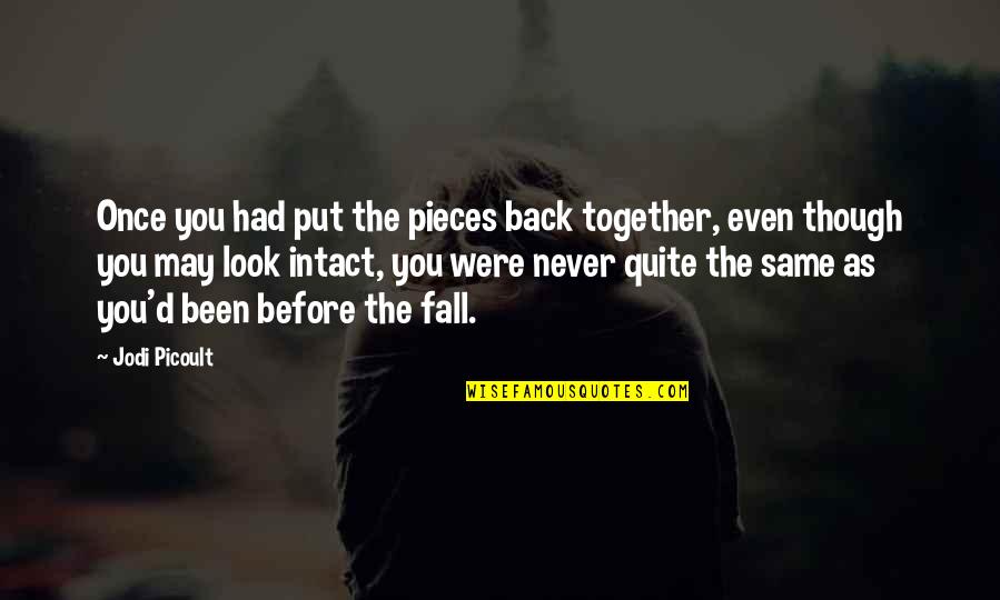 Even Though We Are Not Together Quotes By Jodi Picoult: Once you had put the pieces back together,