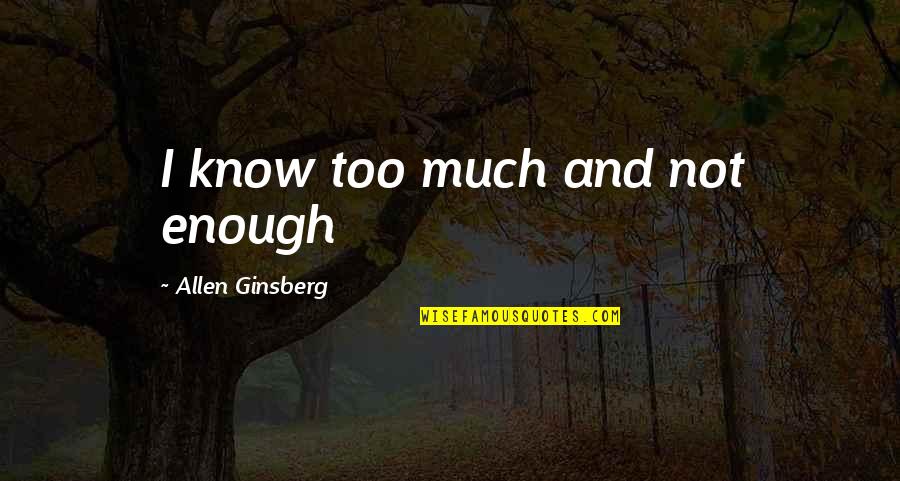 Evenements 2020 Quotes By Allen Ginsberg: I know too much and not enough Evenements 2020 Quotes By Allen Ginsberg: I know too much and not enough