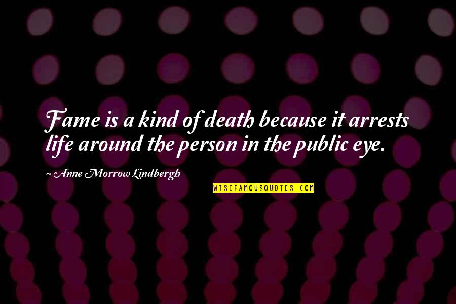 Evening Rain Quotes By Anne Morrow Lindbergh: Fame is a kind of death because it