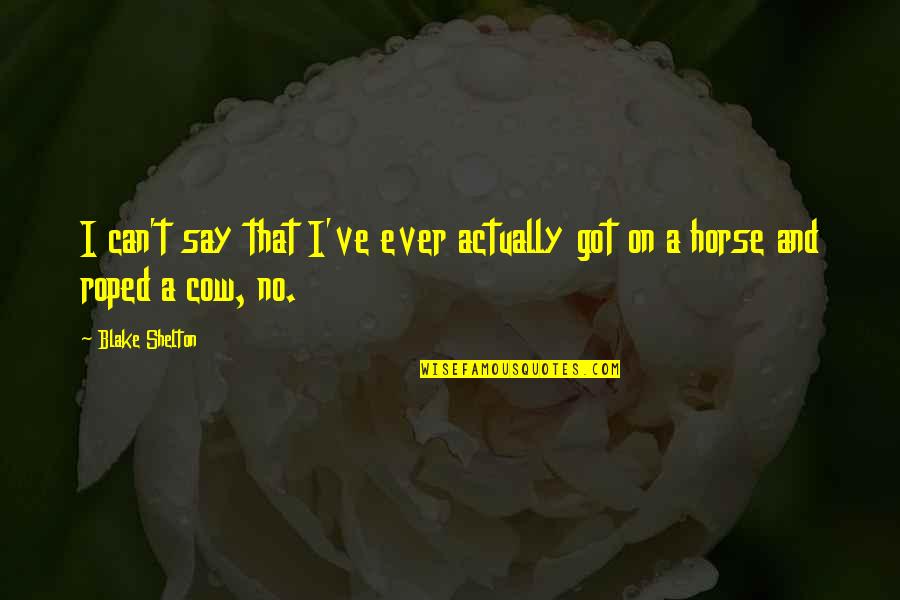 Evenomed Quotes By Blake Shelton: I can't say that I've ever actually got