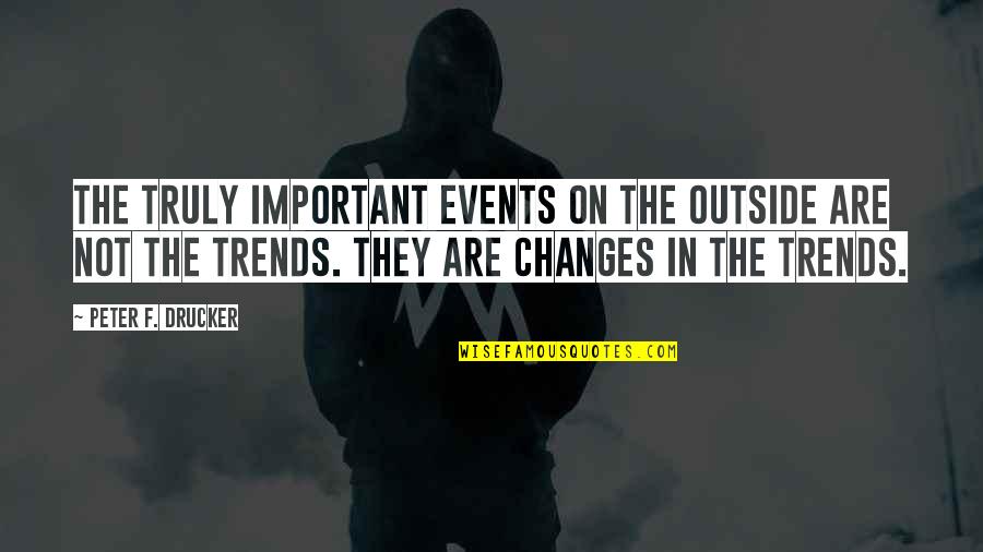 Events On Quotes By Peter F. Drucker: The truly important events on the outside are