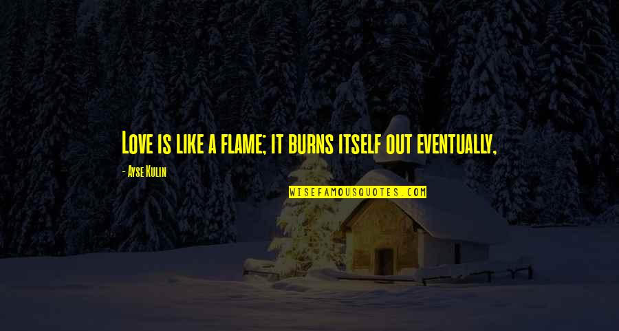 Eventually Love Quotes By Ayse Kulin: Love is like a flame; it burns itself