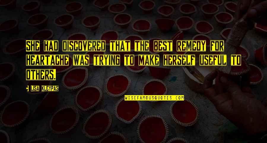 Evenwijdige Quotes By Lisa Kleypas: She had discovered that the best remedy for Evenwijdige Quotes By Lisa Kleypas: She had discovered that the best remedy for