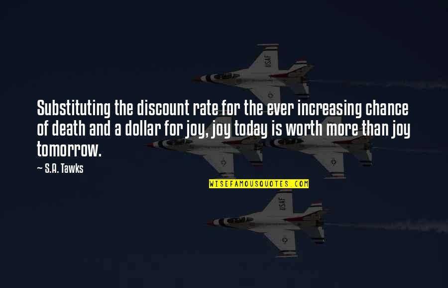 Ever Increasing Quotes By S.A. Tawks: Substituting the discount rate for the ever increasing