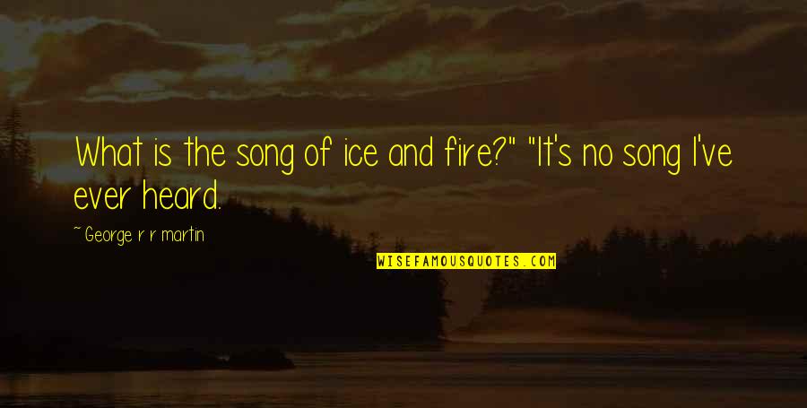 Ever Song Quotes By George R R Martin: What is the song of ice and fire?"