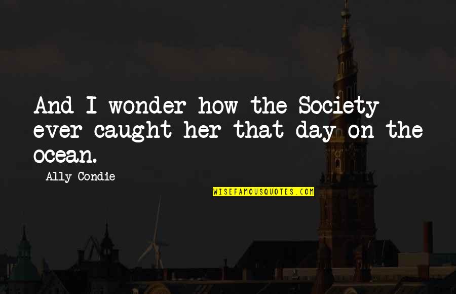 Ever Wonder Quotes By Ally Condie: And I wonder how the Society ever caught