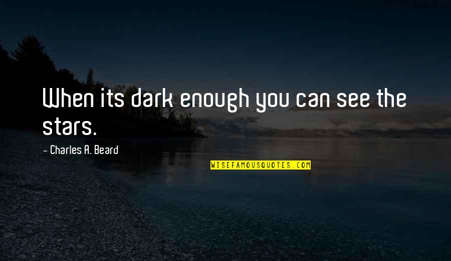Everards Leicester Quotes By Charles A. Beard: When its dark enough you can see the