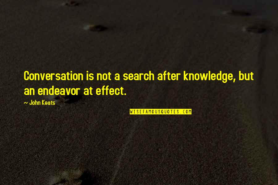 Everclean Car Quotes By John Keats: Conversation is not a search after knowledge, but