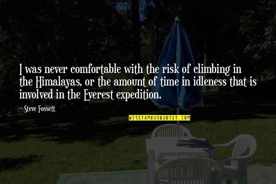 Everest Climbing Quotes By Steve Fossett: I was never comfortable with the risk of