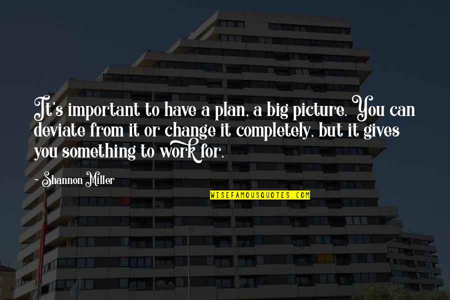 Everlena Johnson Quotes By Shannon Miller: It's important to have a plan, a big