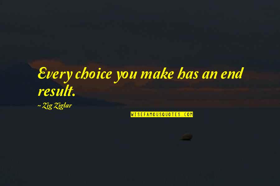 Every Choice You Make Quotes By Zig Ziglar: Every choice you make has an end result.