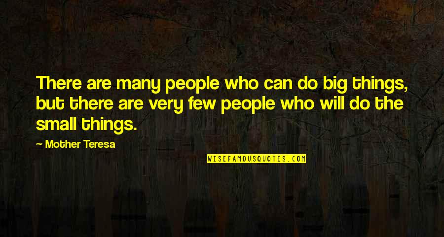 Every Coin Has Two Sides Similar Quotes By Mother Teresa: There are many people who can do big