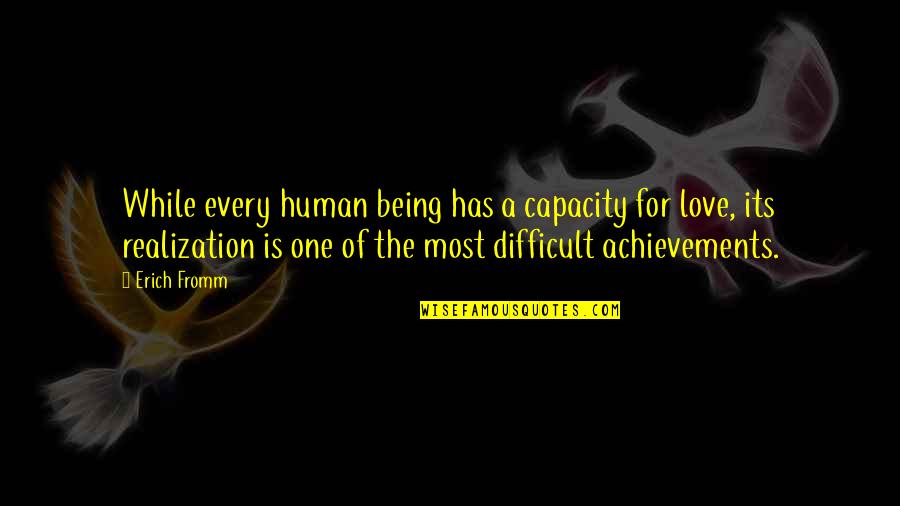 Every Human Being Quotes By Erich Fromm: While every human being has a capacity for Every Human Being Quotes By Erich Fromm: While every human being has a capacity for