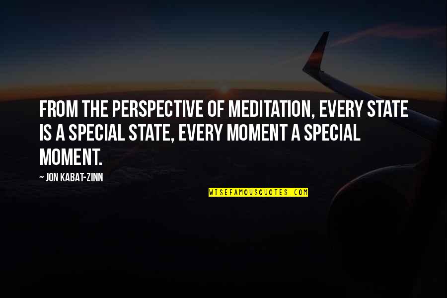 Every Moment With You Is Special Quotes By Jon Kabat-Zinn: From the perspective of meditation, every state is