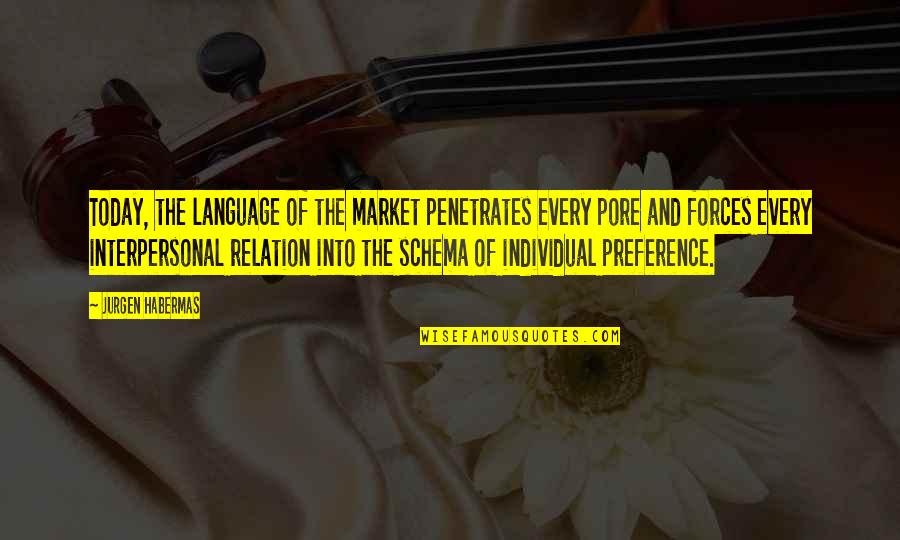 Every Relation Quotes By Jurgen Habermas: Today, the language of the market penetrates every