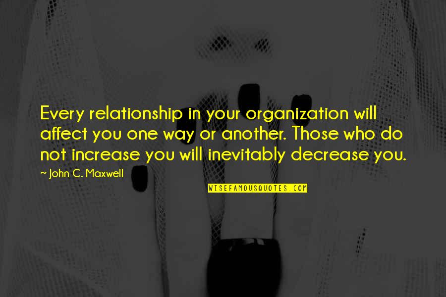 Every Relationship Quotes By John C. Maxwell: Every relationship in your organization will affect you