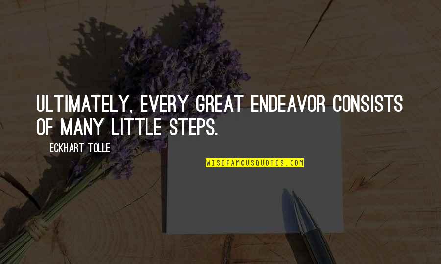 Every Steps Quotes By Eckhart Tolle: Ultimately, every great endeavor consists of many little