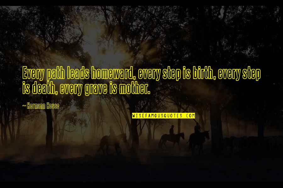 Every Steps Quotes By Hermann Hesse: Every path leads homeward, every step is birth,