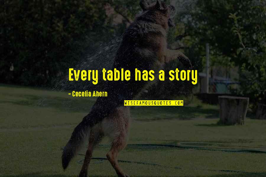 Every Story Quotes By Cecelia Ahern: Every table has a story