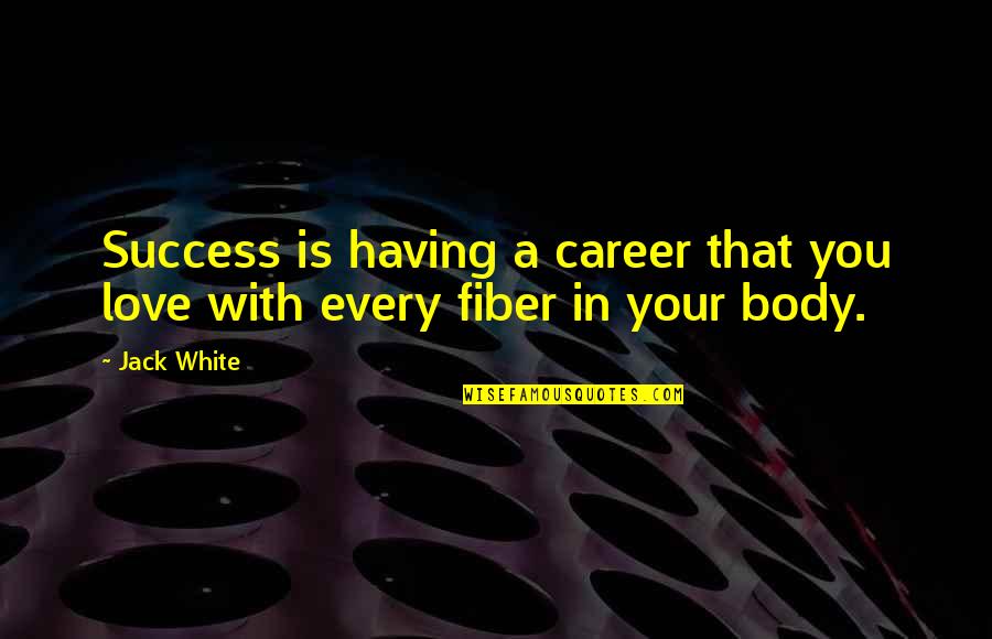 Every Success Quotes By Jack White: Success is having a career that you love