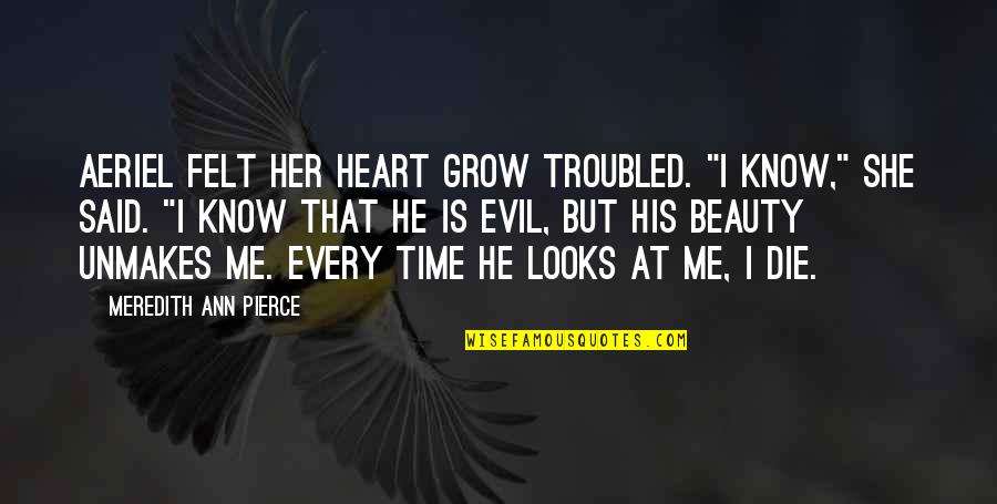 Every Time I Die Quotes By Meredith Ann Pierce: Aeriel felt her heart grow troubled. "I know,"