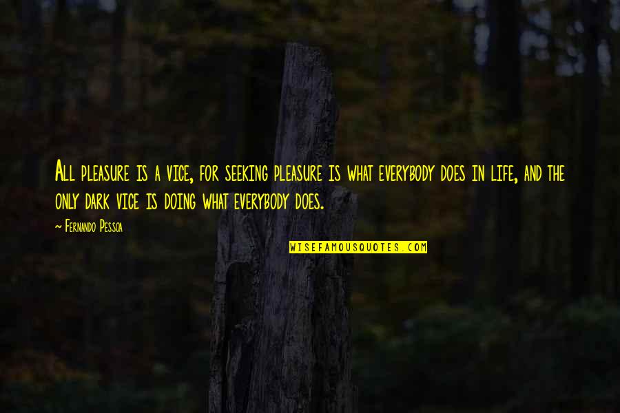 Every1's Quotes By Fernando Pessoa: All pleasure is a vice, for seeking pleasure